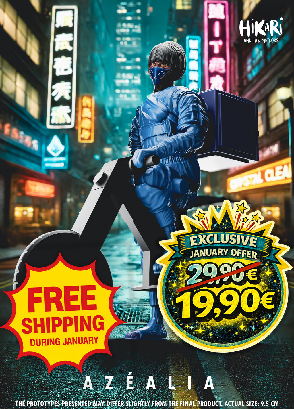 Figurine Azéalia – Action Figure écologique 100 % belge | Hikari et les Météores