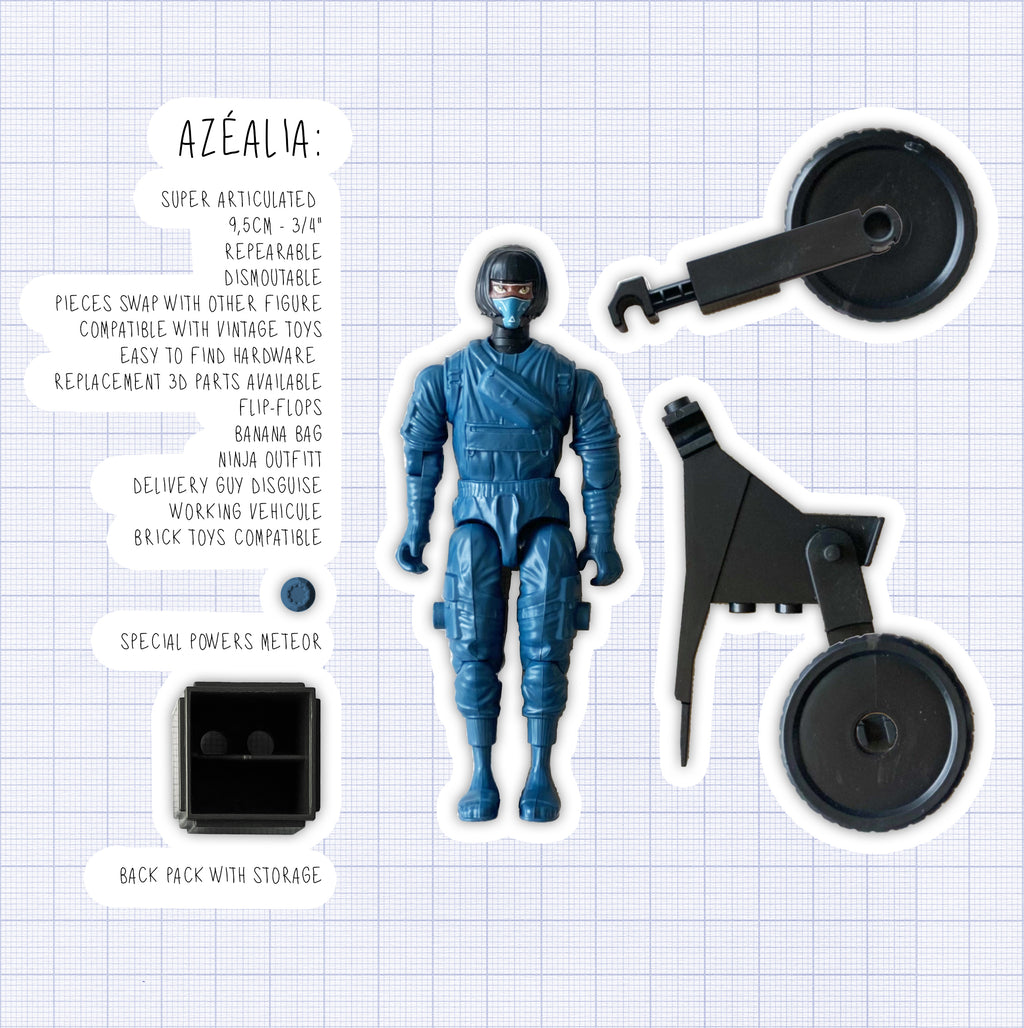 Figurine Azéalia – Action Figure écologique 100 % belge | Hikari et les Météores