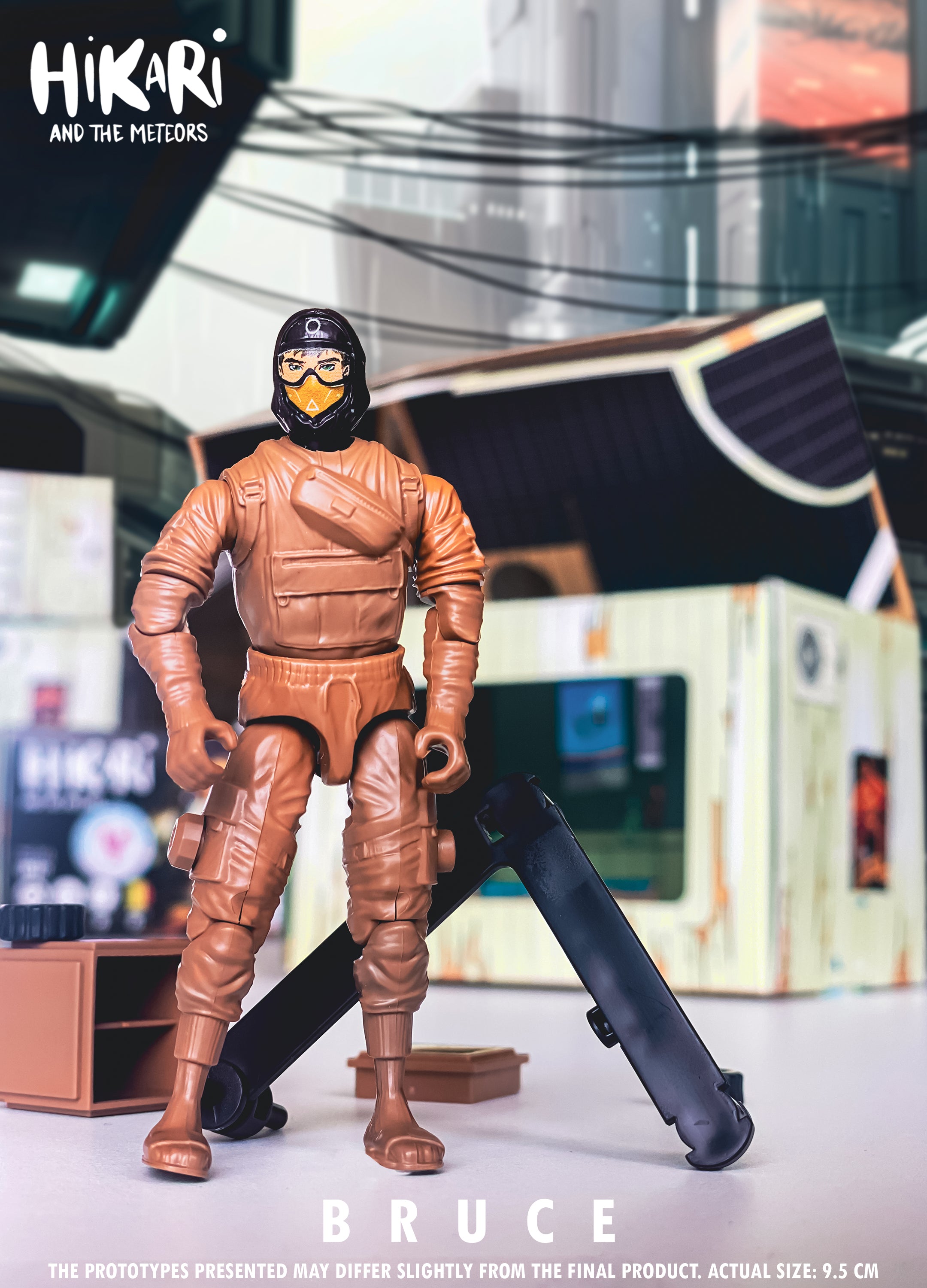 Figurine Bruce – Action Figure écologique 100 % belge | Hikari et les Météores