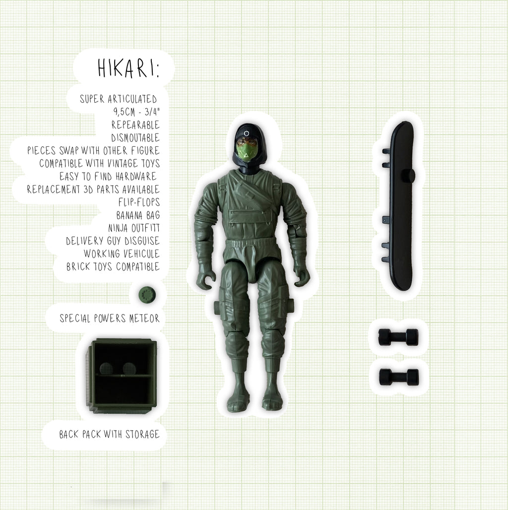 Figurine Hikari – Action Figure écologique 100 % belge | Hikari et les Météores