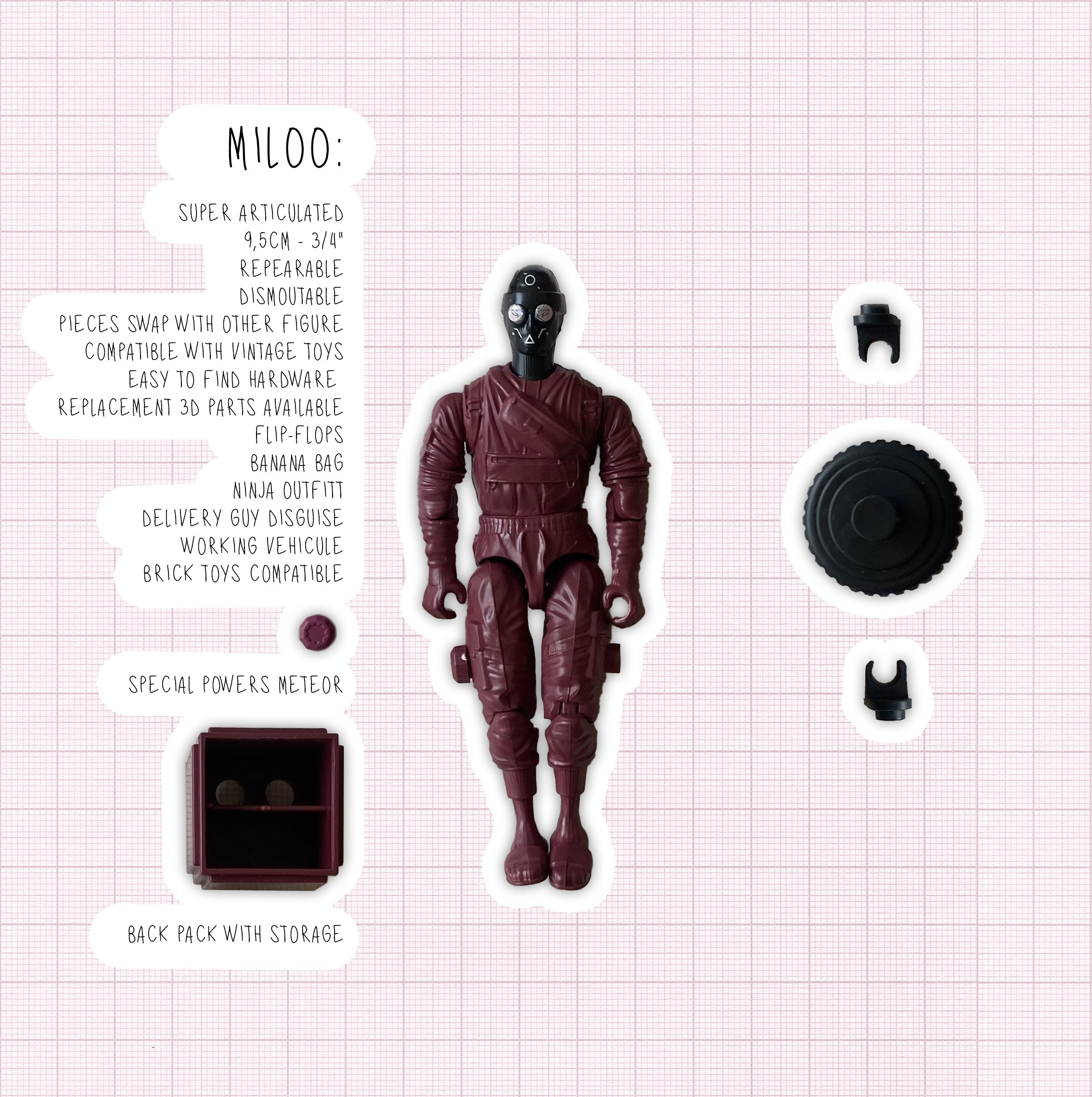 Figurine Miloo – Action Figure écologique 100 % belge | Hikari et les Météores