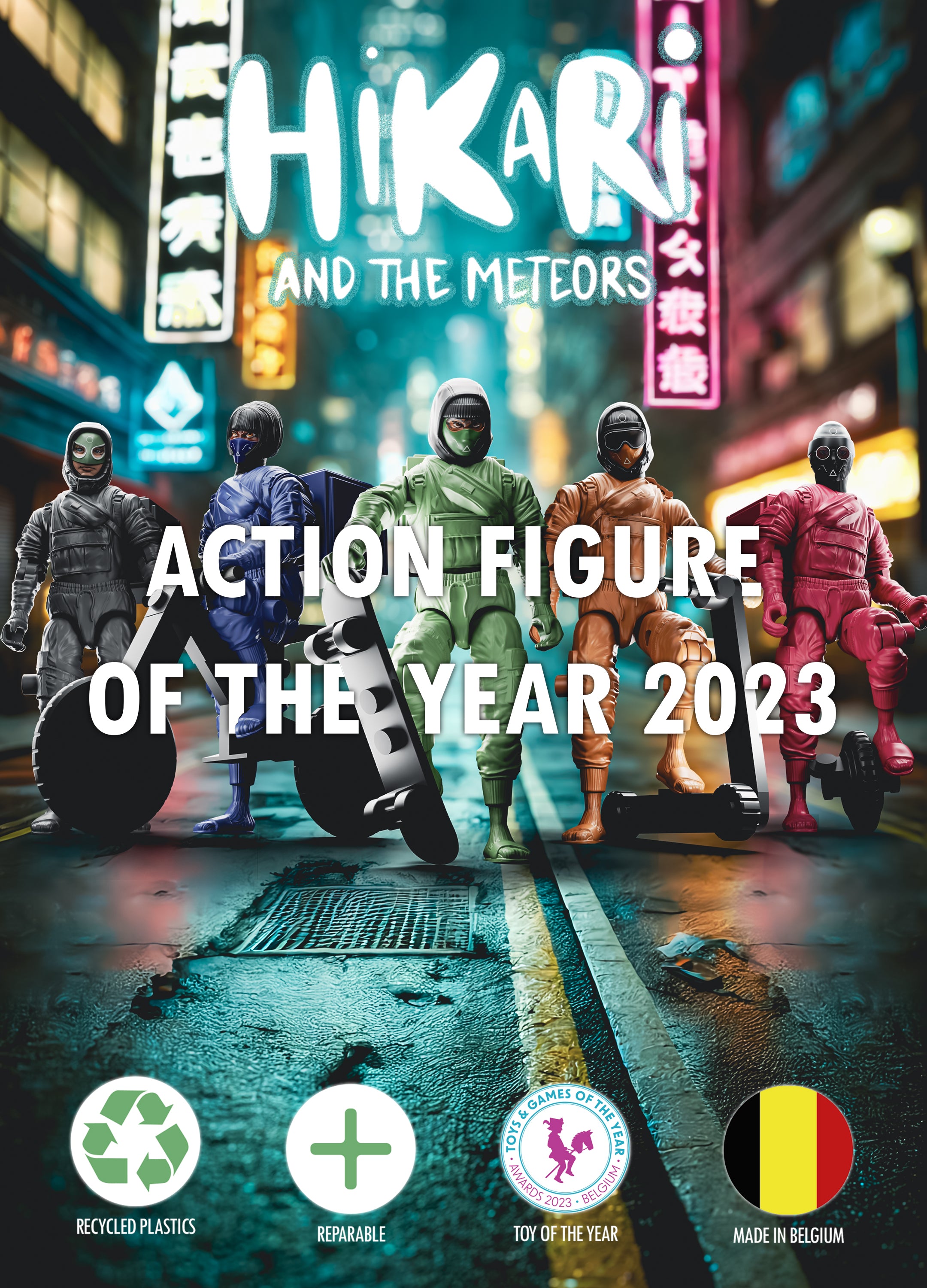 Figurine Riley – Action Figure écologique 100 % belge | Hikari et les Météores